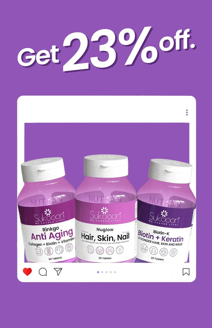 3X Glow Bundle (Rinkgo + Nuglow + Biotin-K (FREE)