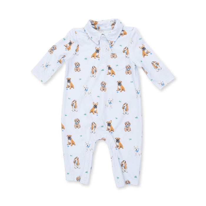 Angel Dear Bestie Dogs Blue - Polo Romper