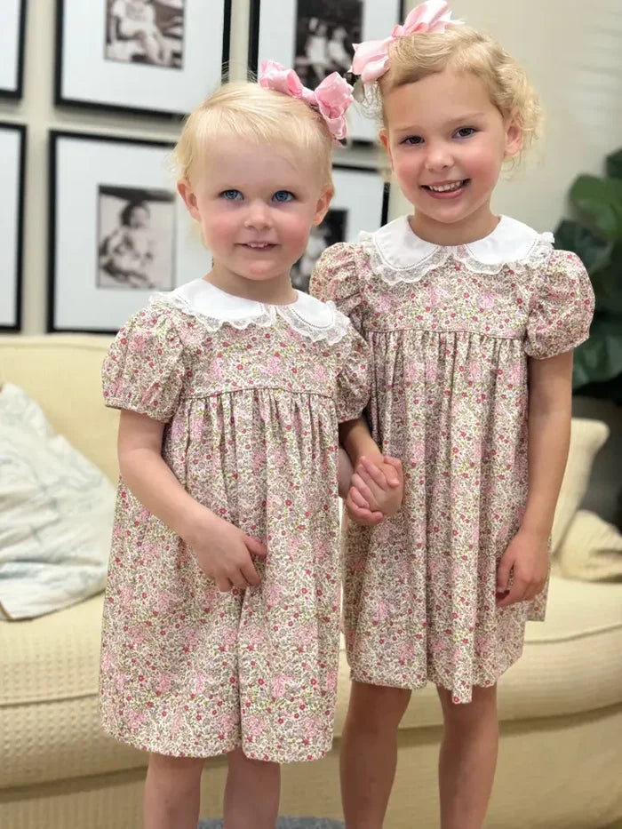 Angels and Co. Emma Grace Puff Sleeve Pink Yoke Dress