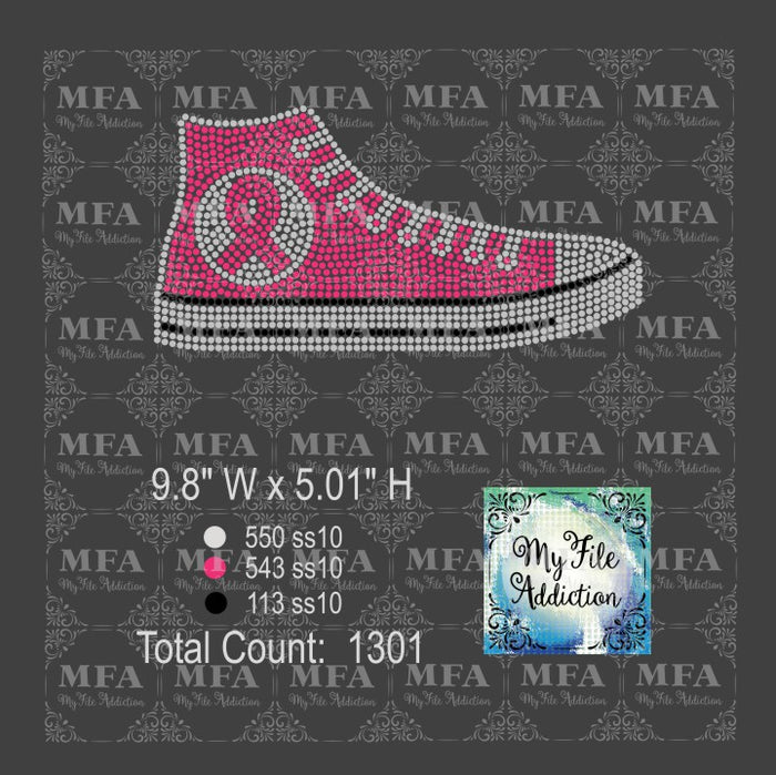 Awareness Cancer Ribbon High Top Rhinestone Digital Download File - My File Addiction