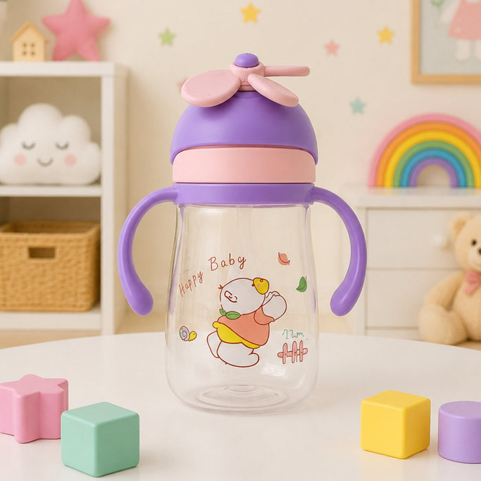 Baby Bear - Straw Sippy Cup - Purple & Pink - 410 ML