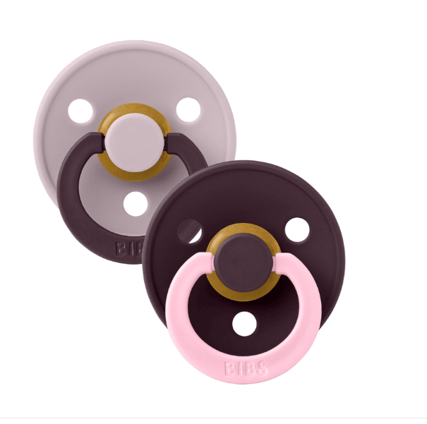 BIBS Pacifier Studio Colour 2 PACK Fusion Latex Size 1 Dusky Lilac Plum Mix