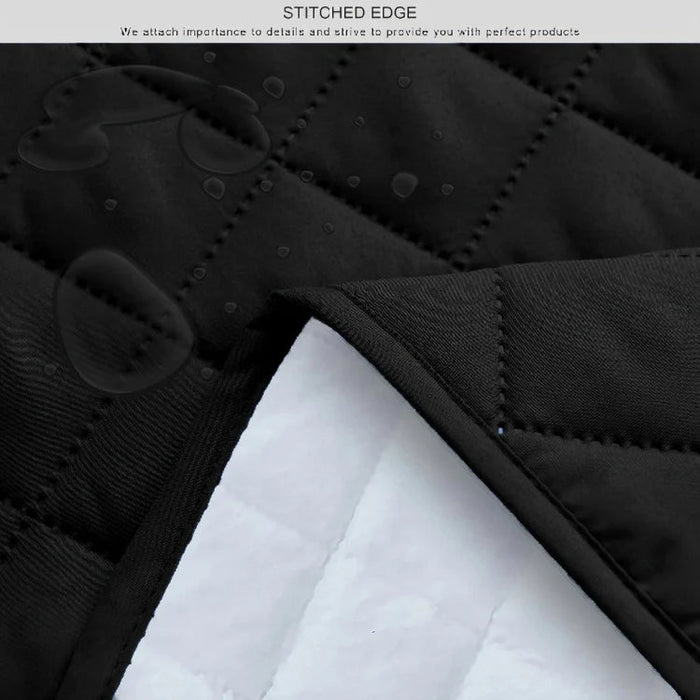 Black Waterproof Quilted Sofa Cover