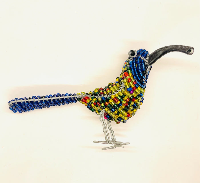 Blue Sunbird (Large) - Beaded Bird