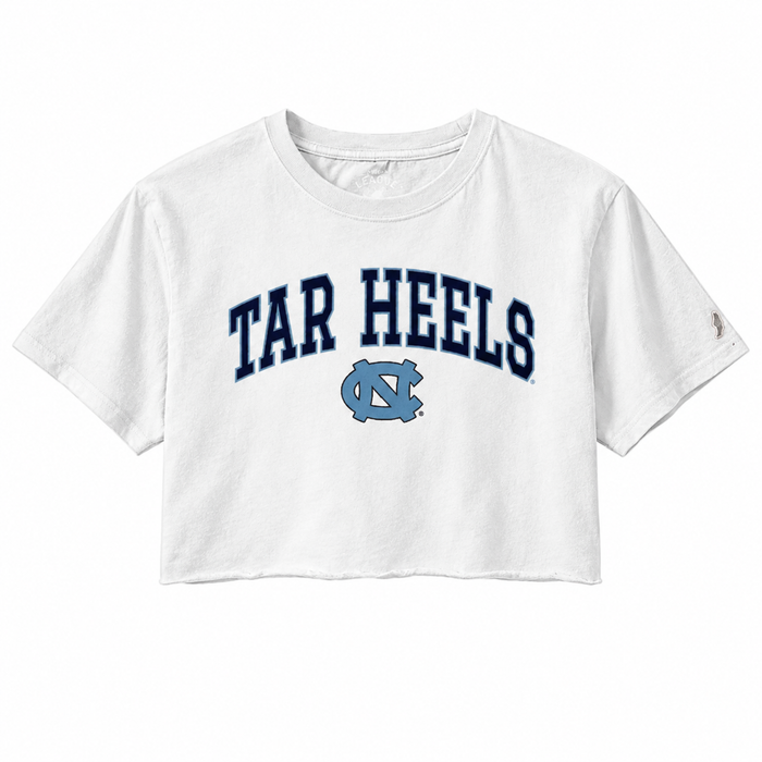 Carolina Tar Heels White Hand Cut Crop Top