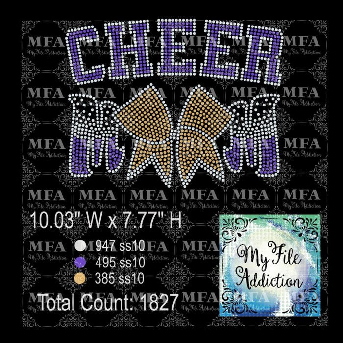 Cheer Mom Bow 2 Rhinestone Digital Download File - My File Addiction