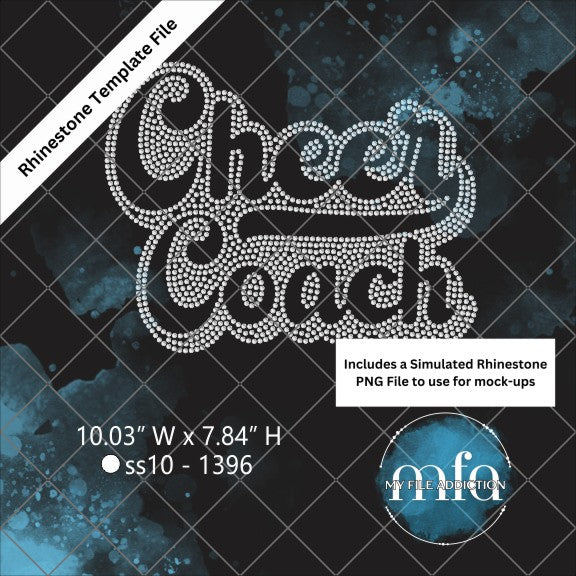 Cheer Coach Retro Rhinestone Template File