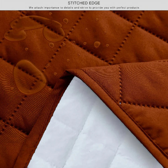Copper Waterproof Quilted Sofa Cover