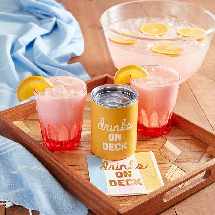 Drinks on Deck Gold Foil Striped Napkins