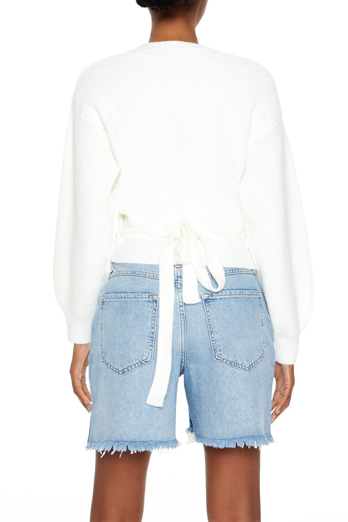Drop-Sleeve Wrap Sweater