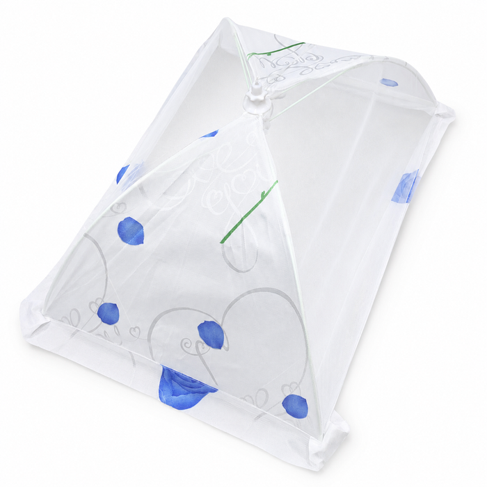 Foldable Umbrella Mosquito Net - Blue - Flower