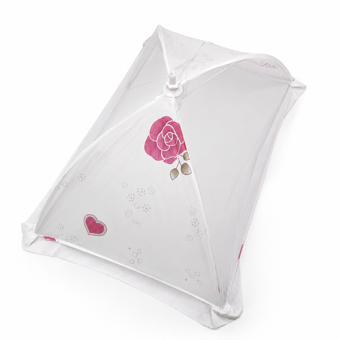 Foldable Umbrella Mosquito Net - Pink - Flower