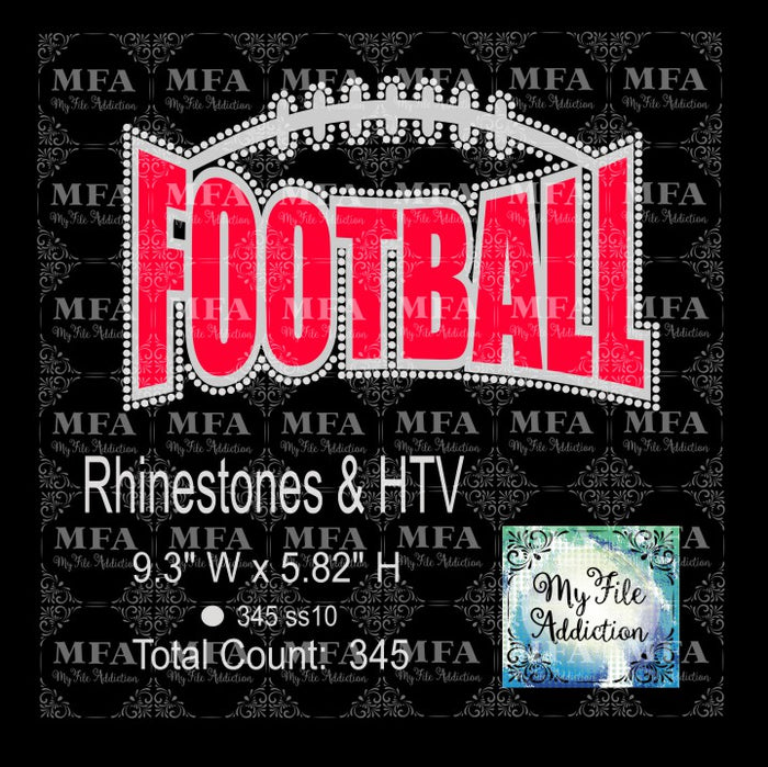 Football Rhinestones & Vector Digital Download File