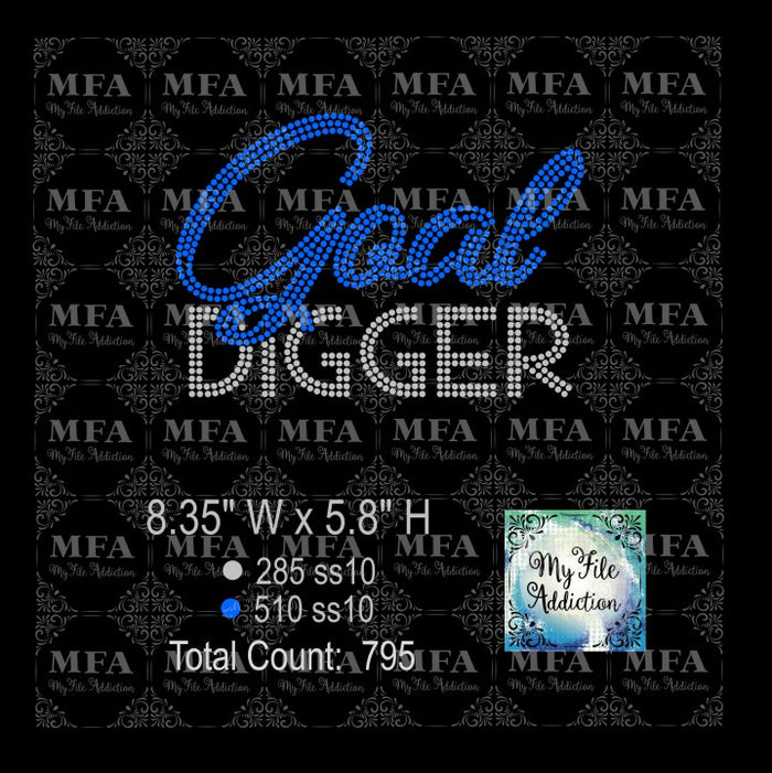 Goal Digger Rhinestone Digital Download File