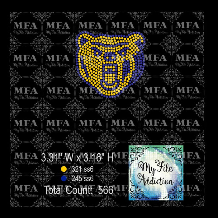 Grizzly Bear Hat Rhinestone Digital Download File