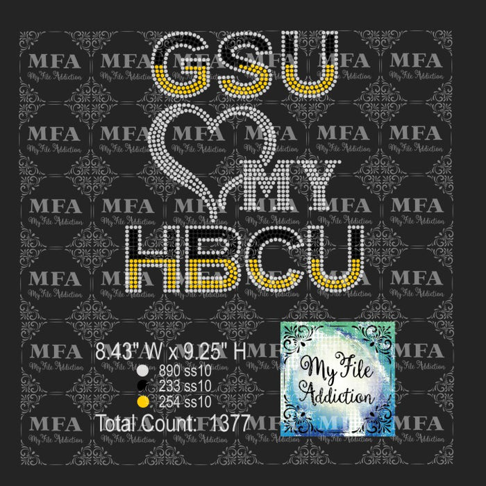 GSU Love My HBCU Rhinestone Digital Download File - My File Addiction