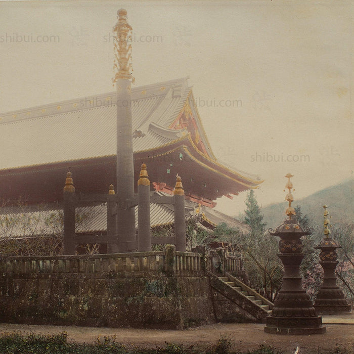 Hand Tinted Albumen of Manganji at Nikko | Antique Japanese Photograph