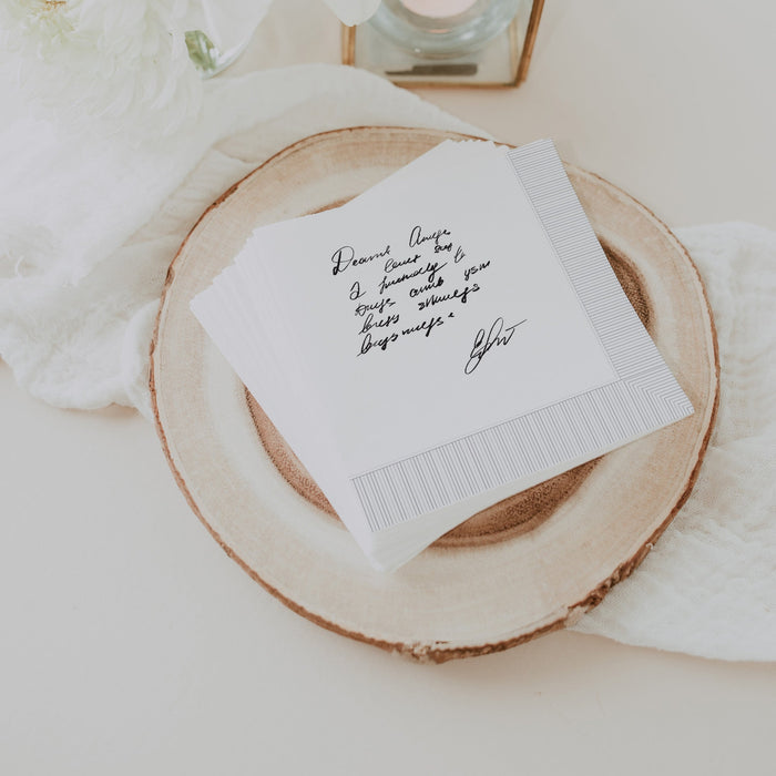Handwritten Note Napkin - Upload Your Photo!