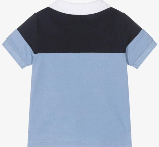 HUGO BOSS Boys Blue Cotton Logo Polo Shirt