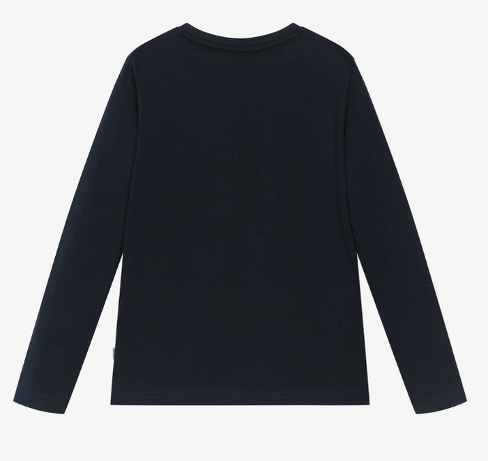 HUGO BOSS Boys Navy Blue Dream Big Cotton Top