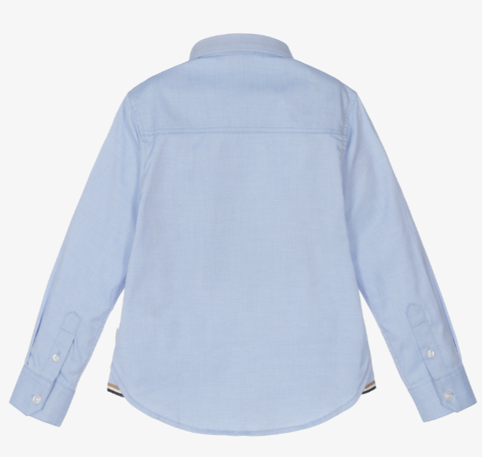 HUGO BOSS Boys Pale Blue Oxford Shirt