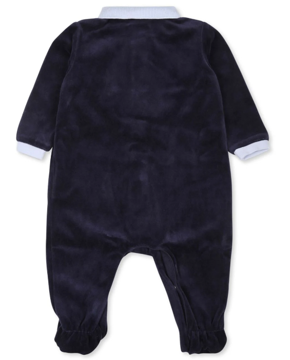 HUGO BOSS logo embroidered striped babygrow