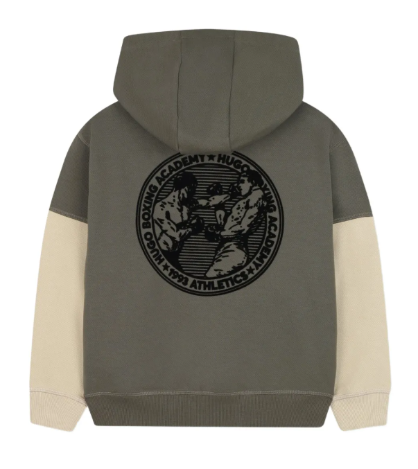 HUGO colour-block zip-up hoodie