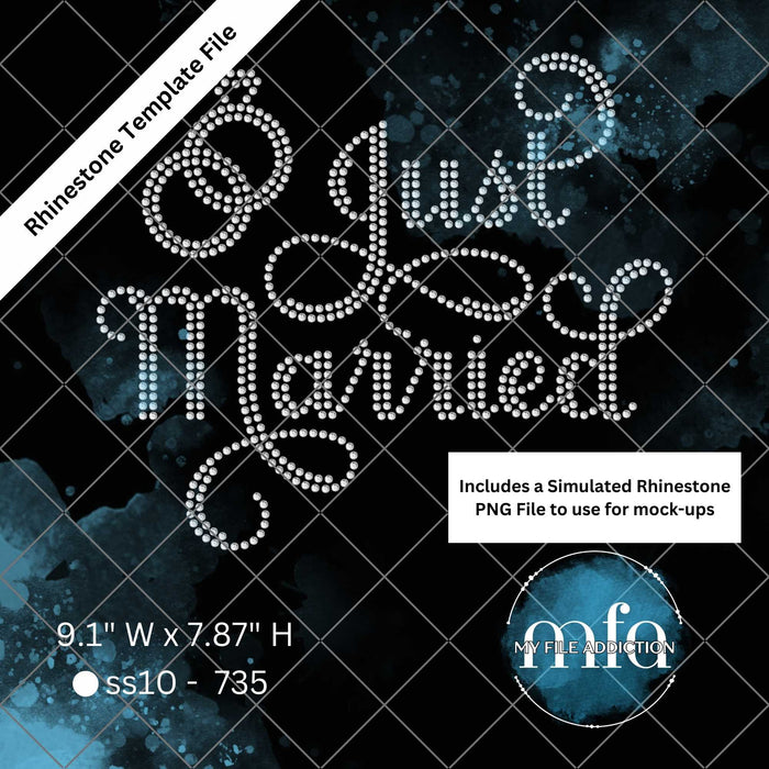 Just Married 2 Rhinestone Template File