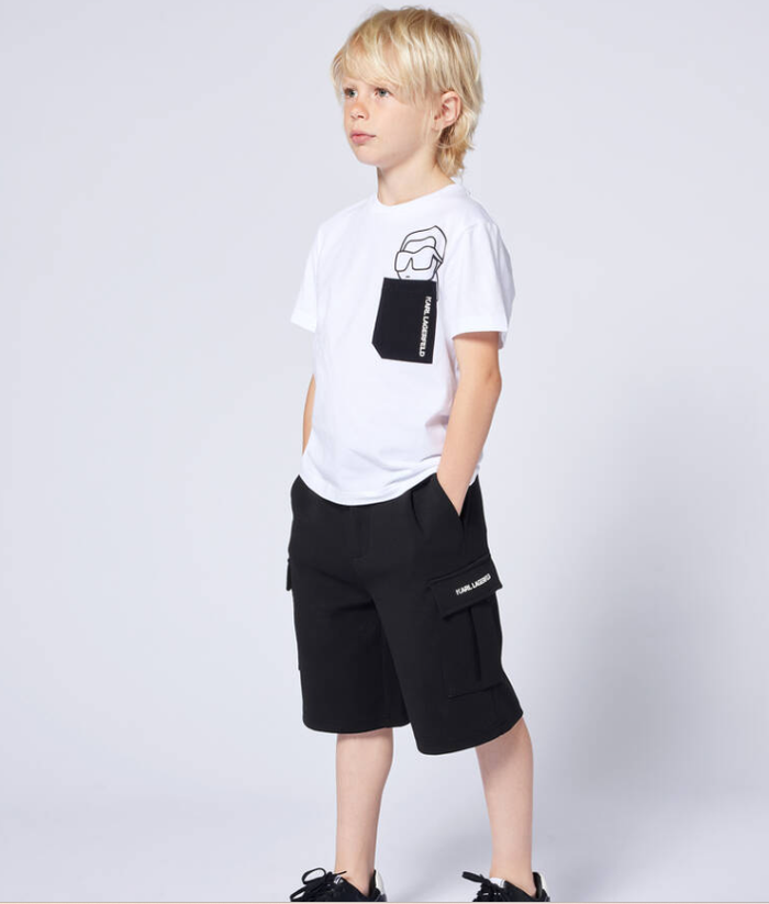 KARL LAGERFELD Boys White Cotton Karl Ikonik T-Shirt
