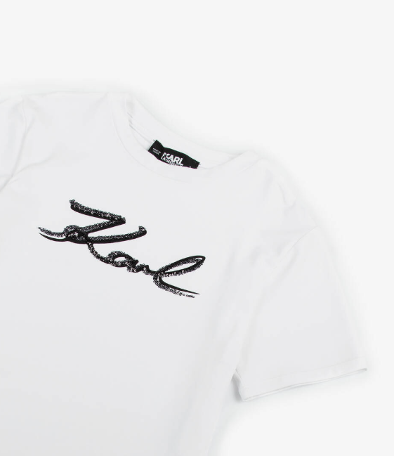 KARL LAGERFELD Girls White Organic Cotton T-Shirt