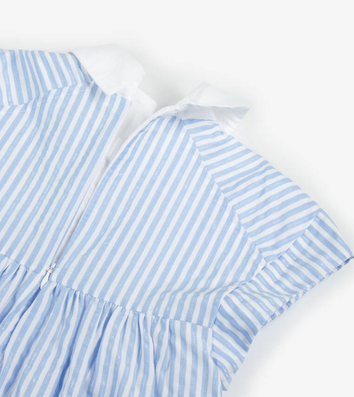 KARL LAGERFELD KIDS Girls Blue & White Striped Cotton Dress