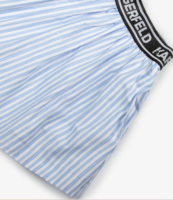 KARL LAGERFELD KIDS Girls Blue & White Striped Cotton Skirt