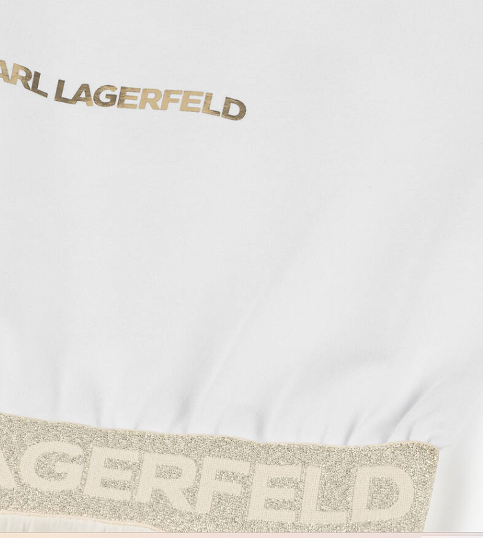 KARL LAGERFELD KIDS Girls White & Ivory Voile Dress