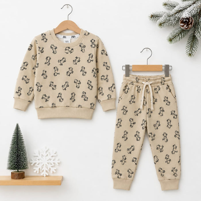 Kids Fleece Winter Suit Set Skin Scooter – 2 Piece Shirt & Trouser – 18 Months to 5 Years