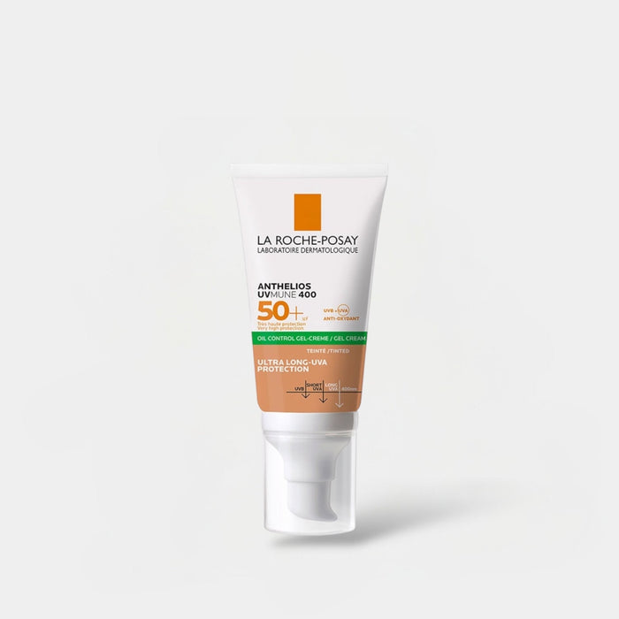 La Roche Posay Anthelios UVMUNE 400 Gel - Cream Oil Control TINTED Sunscreen 50ml لاروش بوزيه أنثيليوس UVMUNE 400 جل كريم التحكم في الزيت ملون واقية من الشمس - Princess Cosmetics Qatar