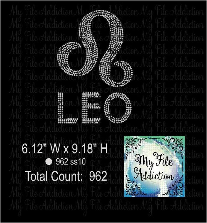 Leo Zodiac 2 Rhinestone Digital Download File - My File Addiction