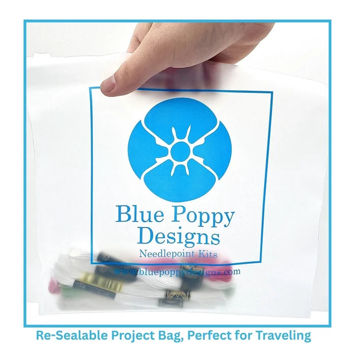 Magnolia Needlepoint Design - Interior View - Blue Poppy Designs