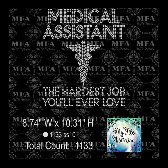 Medical Assistant Rhinestone Digital Download File - My File Addiction