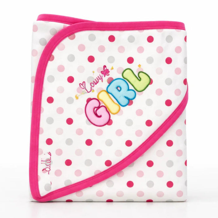 Montaly's - Hooded Cotton Wrap - Dark Pink - Polka - Thailand