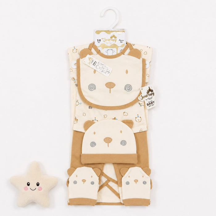 Newborn Starter Set - Cotton Interlock - 10 Pieces - Bear - Brown