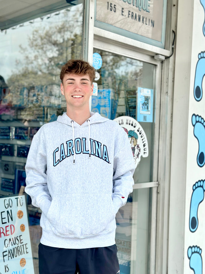 North Carolina Tar Heels Heavyweight Hoodie with Felt Letters - Detail View - League