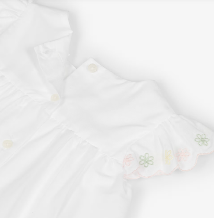 PATACHOU Baby Girls White Embroidered Cotton Shorts Set