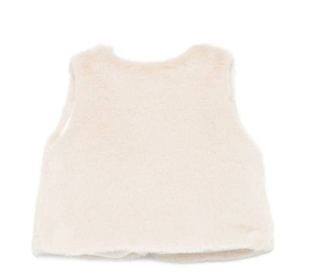 PATACHOU bow-embellished faux-fur vest