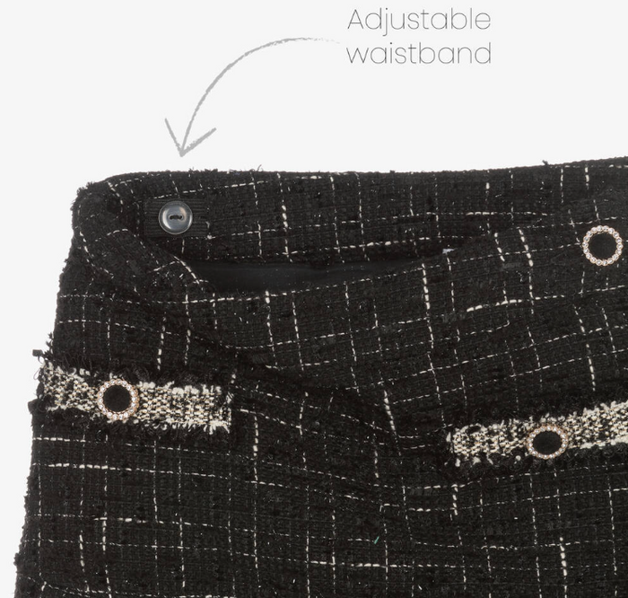 PATACHOU Girls Black Tweed Skirt