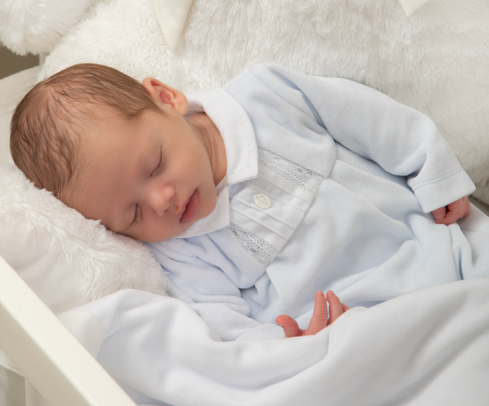 PATACHOU Light Blue velour babygrow