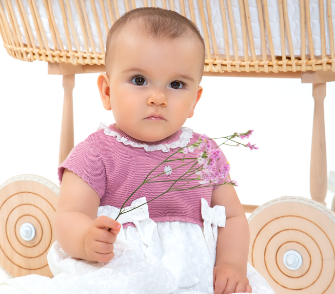 PATACHOU Pink knit and voile dress