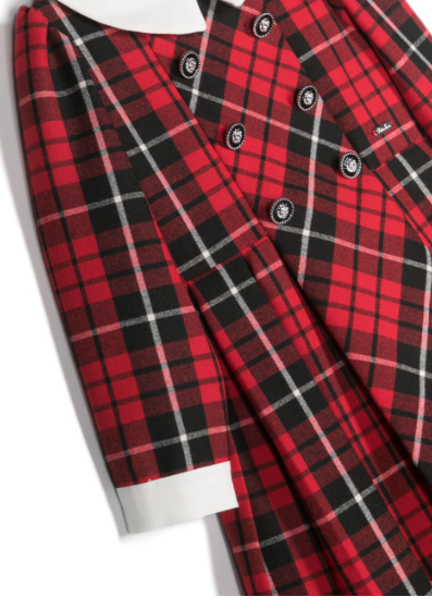 PATACHOU tartan-check double-breasted dress