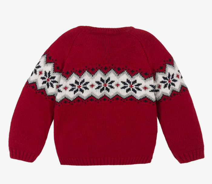 PAZ RODRIGUEZ Red Wool Fair Isle Sweater