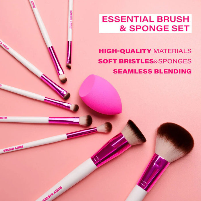 Ruby Kisses Essential Brush & Sponge Set #RMUBK02