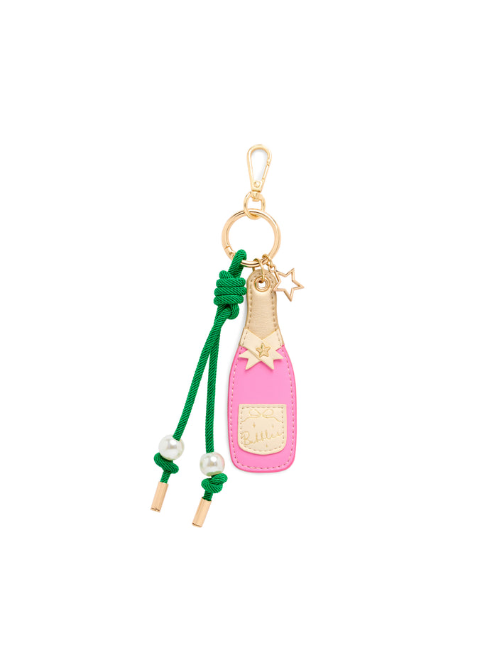 Shiraleah Champagne Bottle Bag Charm/Key Ring PINK / OS